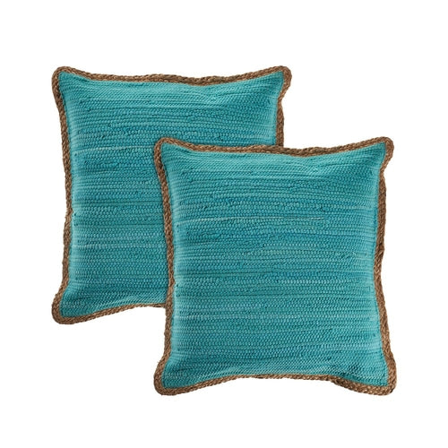 Bohemian Hand-Woven Cotton & Jute Throw Pillow Set (Set of 2)