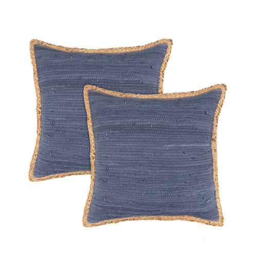 Bohemian Hand-Woven Cotton & Jute Throw Pillow Set (Set of 2)
