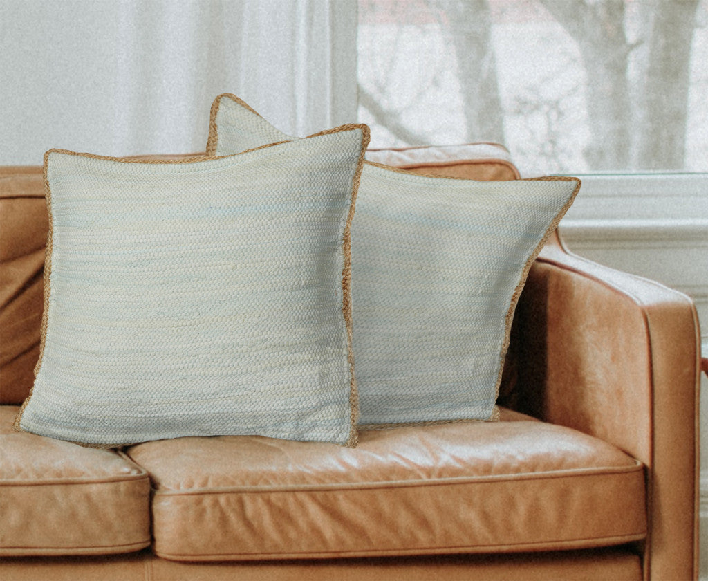 Bohemian Hand-Woven Cotton & Jute Throw Pillow Set (Set of 2)