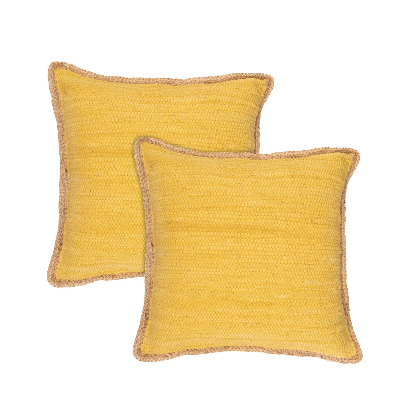 Bohemian Hand-Woven Cotton & Jute Throw Pillow Set (Set of 2)