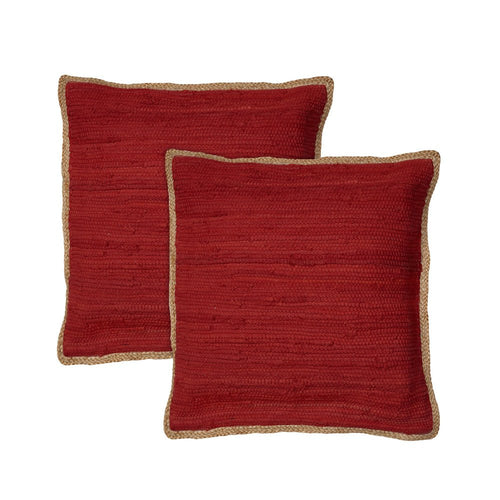 Bohemian Hand-Woven Cotton & Jute Throw Pillow Set (Set of 2)