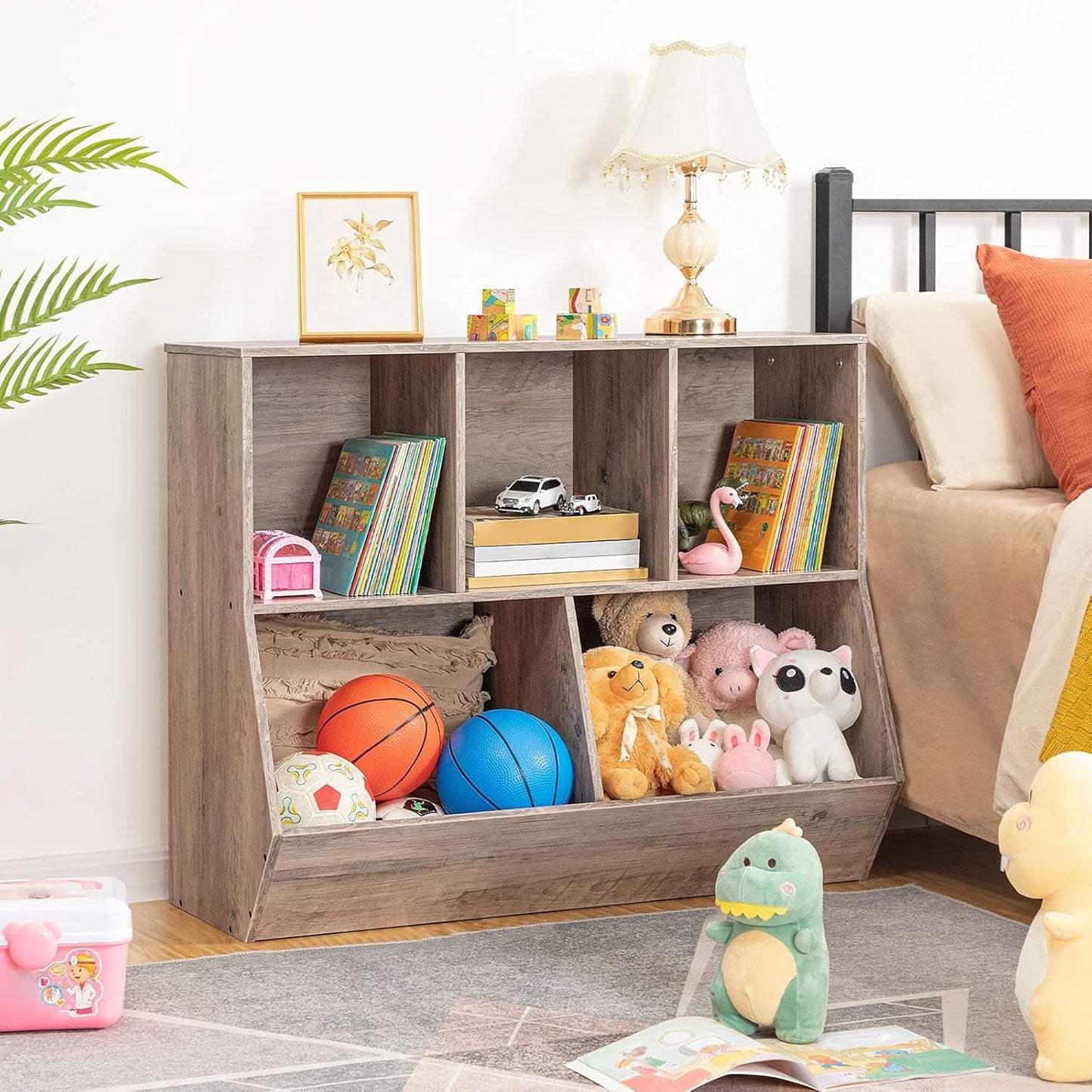 Greige Toy Storage Organizer for Playrooms & Nurseries