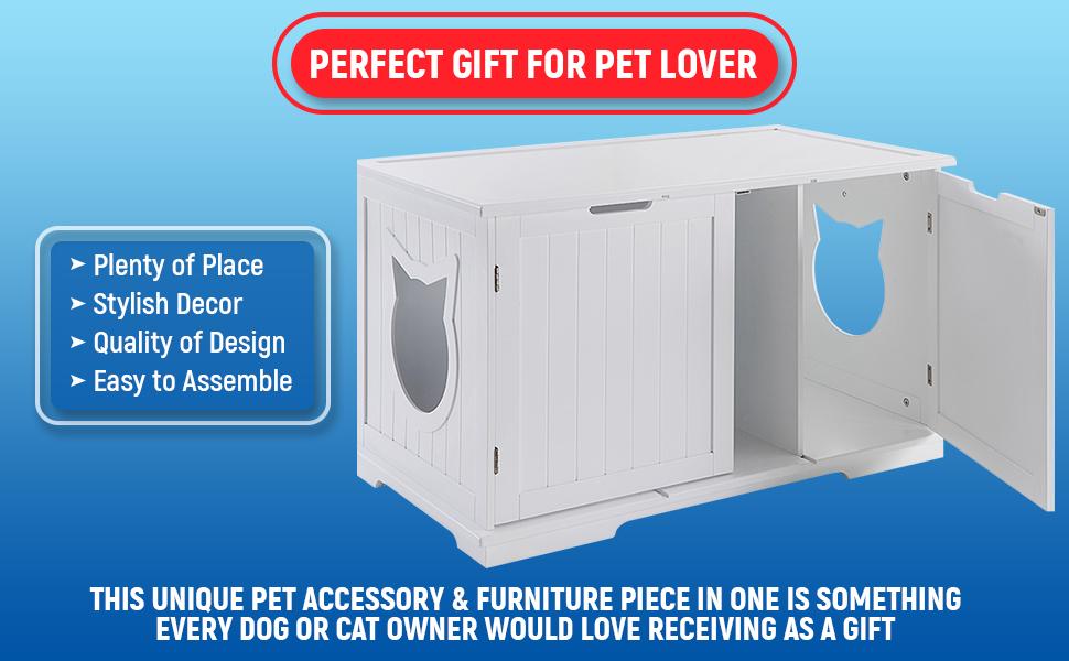 Cat Litter Box Enclosure Furniture | Hidden Cat Washroom & End Table