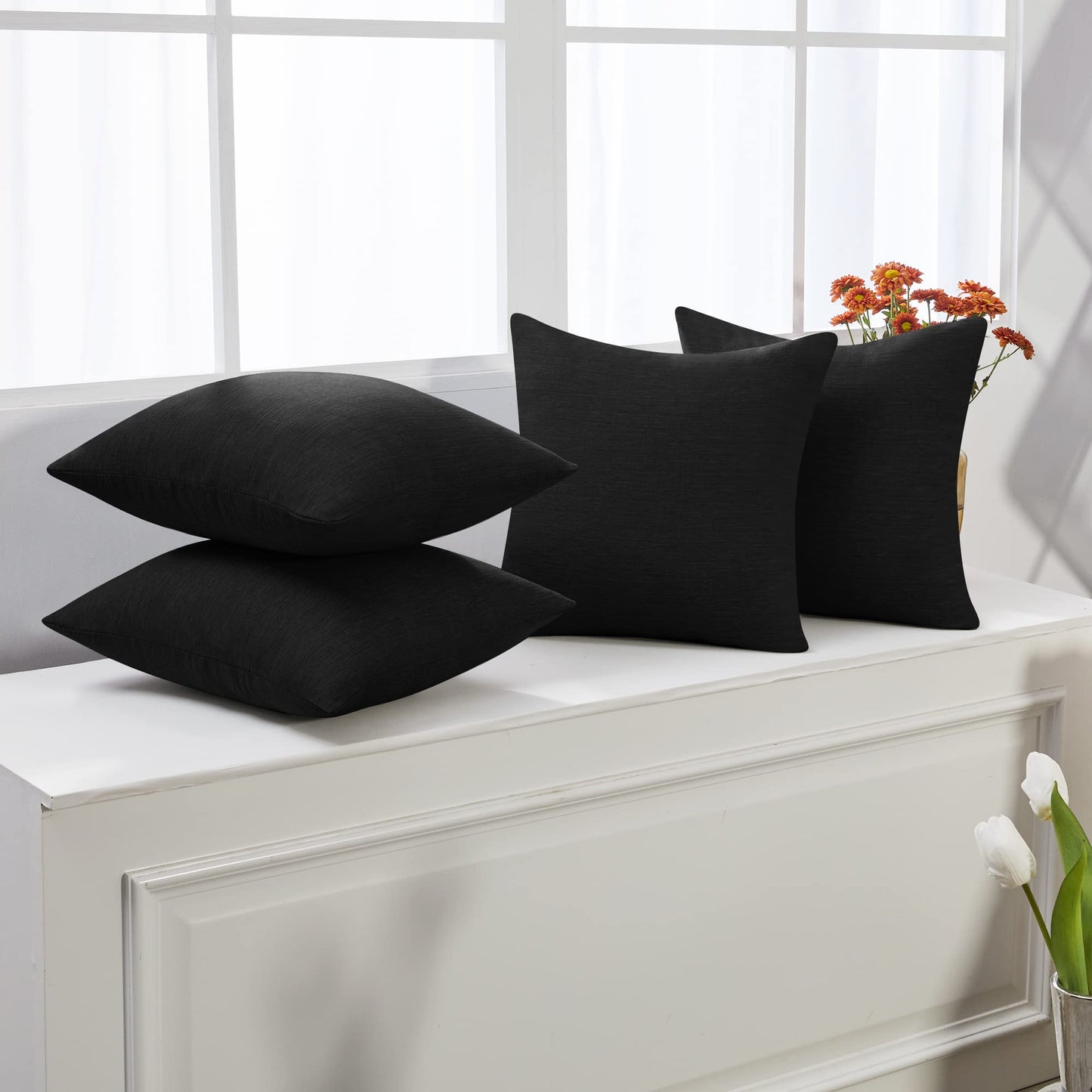 Eco-Conscious Linen Throw Pillow Covers for Modern Decor | 4 PCS