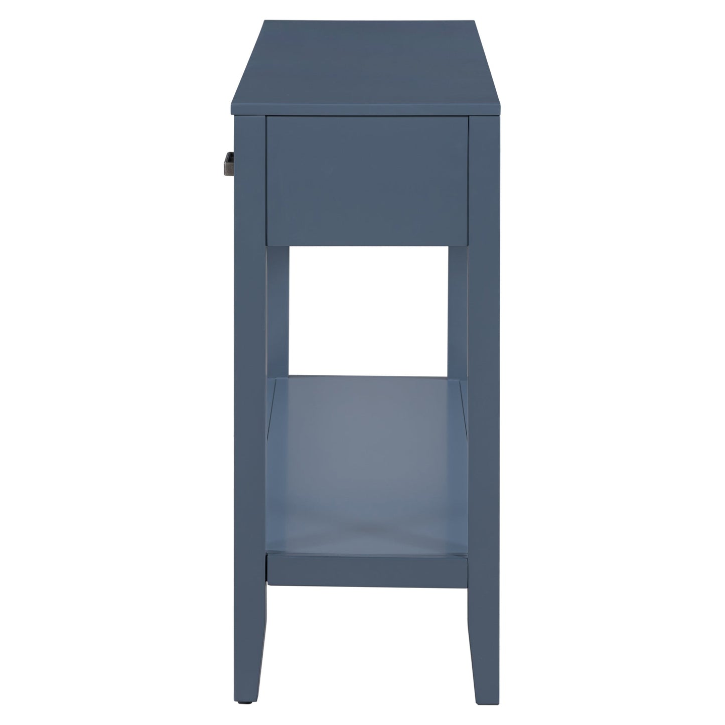 Navy Blue Console Table with Drawers & Shelf | Minimalist Sofa Table