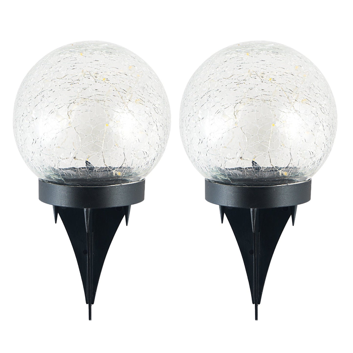 Solar-Powered Cracked Glass Ball Lights