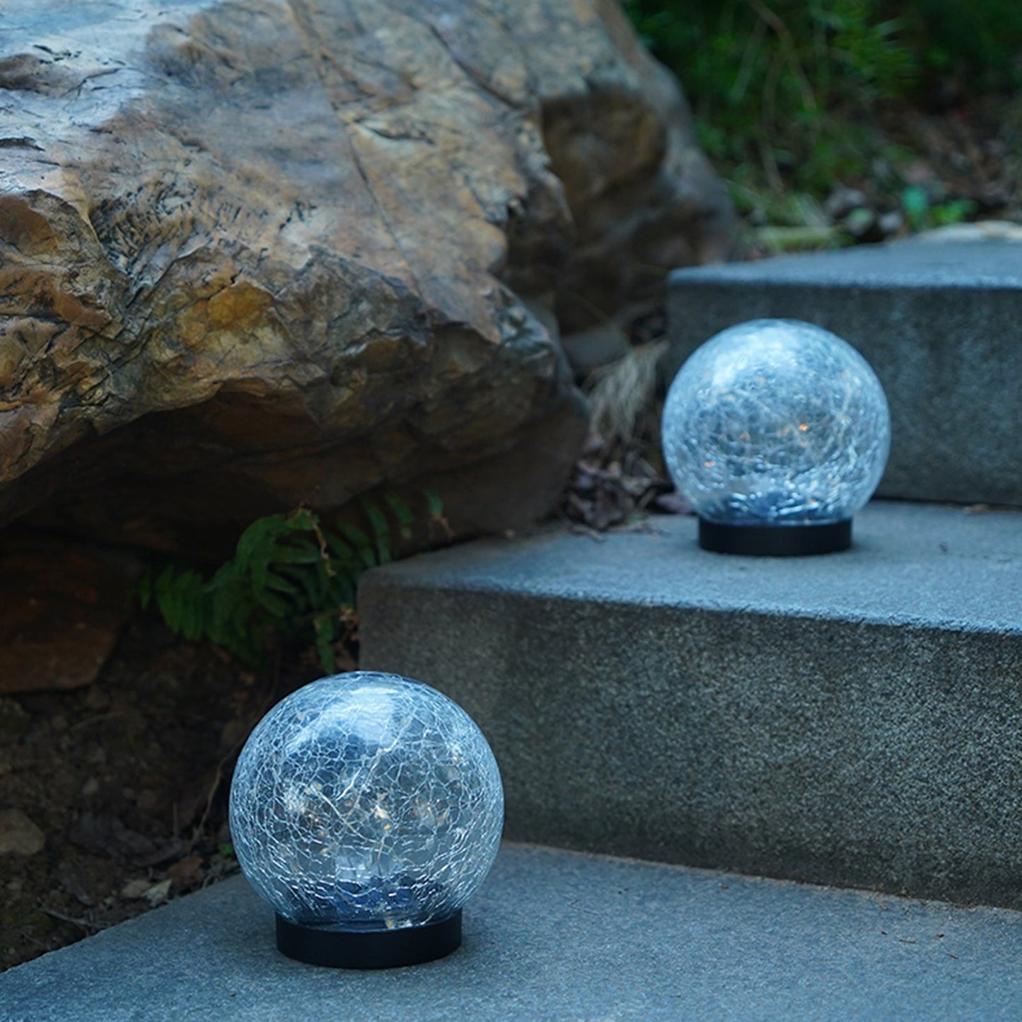 Solar-Powered Cracked Glass Ball Lights