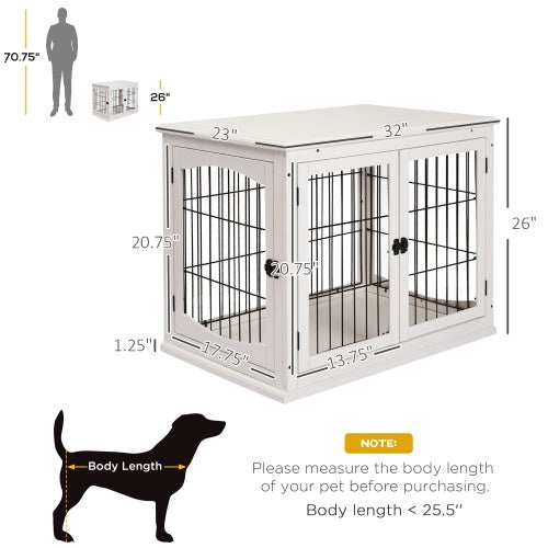 Space-Saving Dog Crate Coffee Table for Small to Medium Dogs