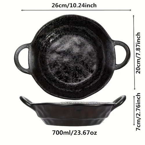 Octagonal Double Ear Ceramic Plate Set – Stylish & Functional
