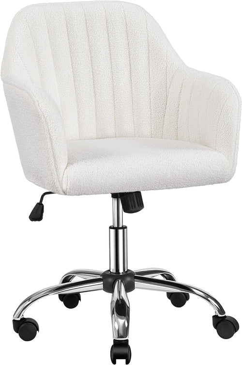 White office chair with a ribbed texture on a white background