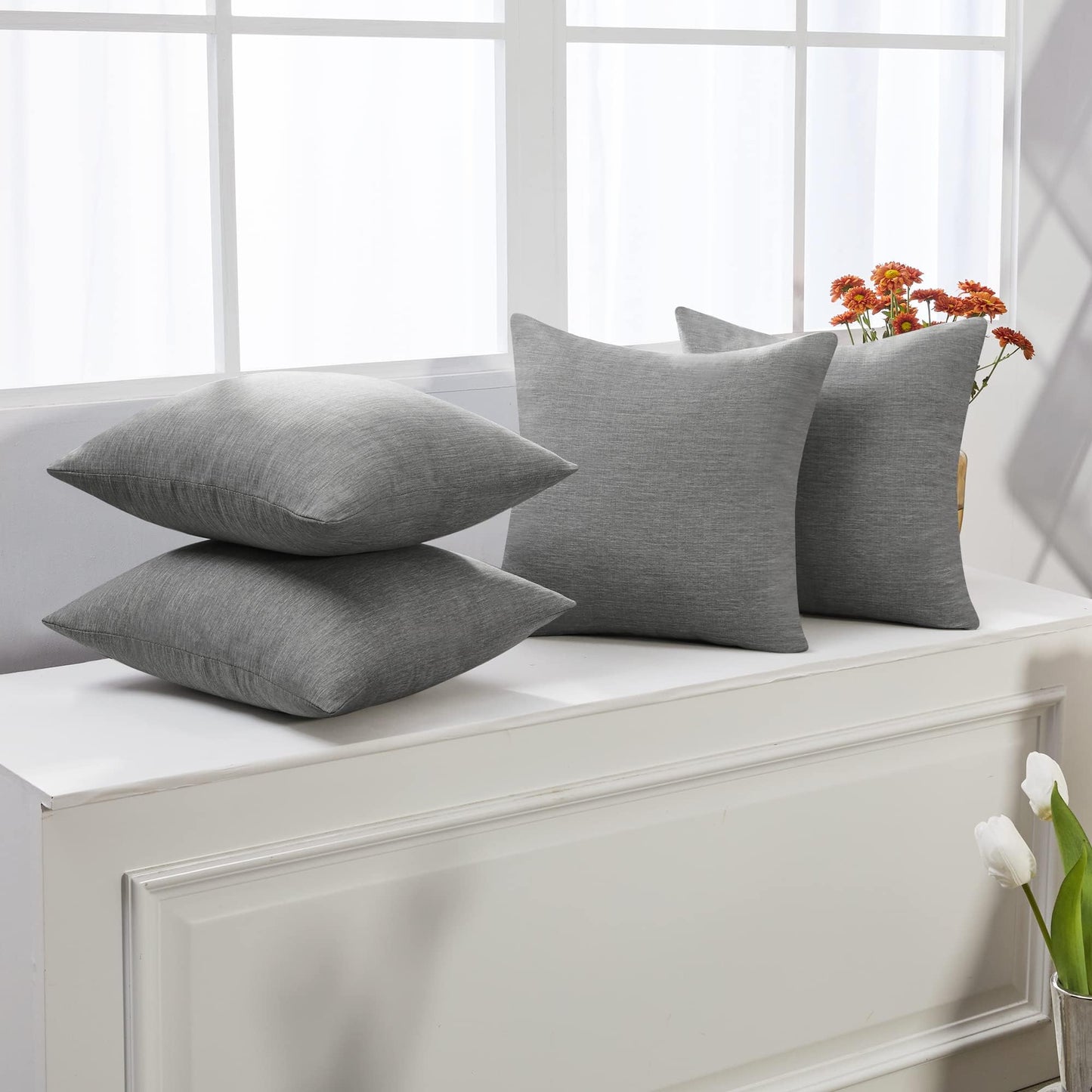 Eco-Conscious Linen Throw Pillow Covers for Modern Decor | 4 PCS