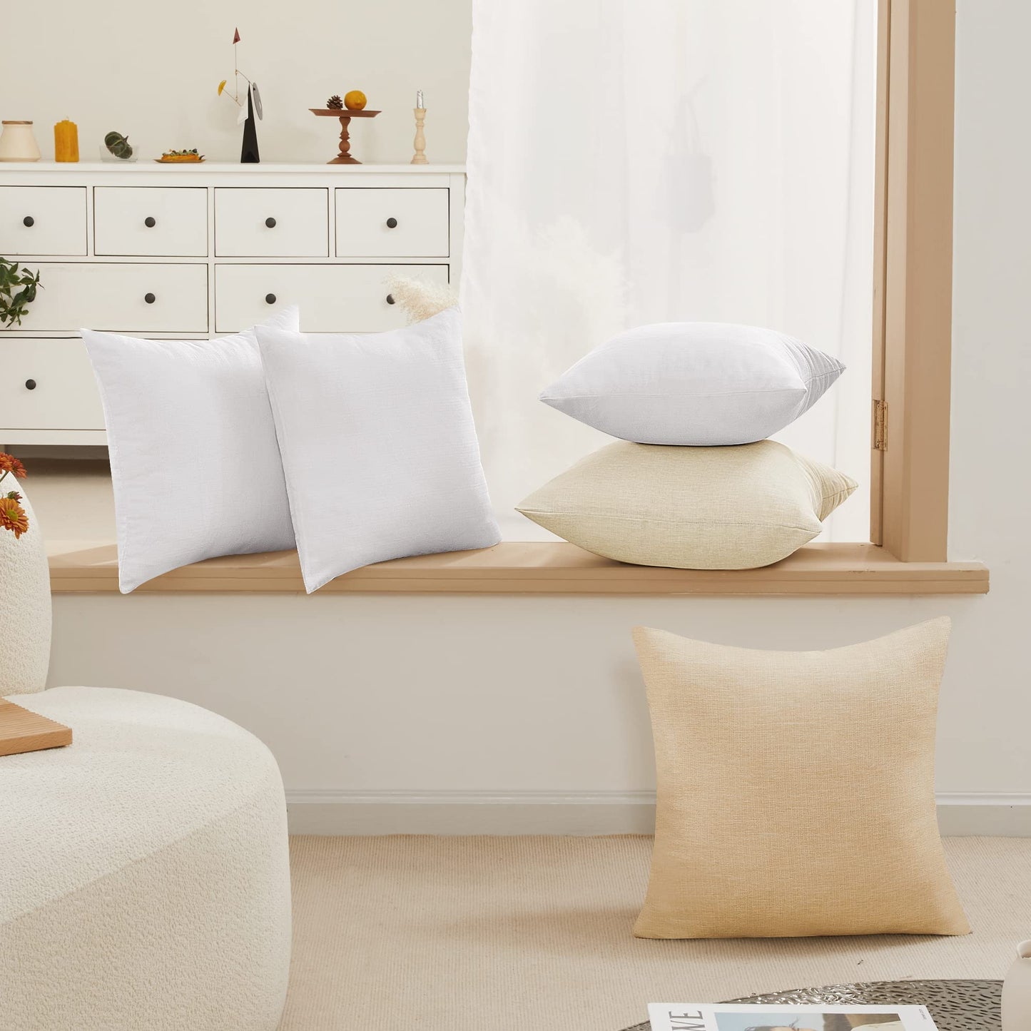 Eco-Conscious Linen Throw Pillow Covers for Modern Decor | 4 PCS
