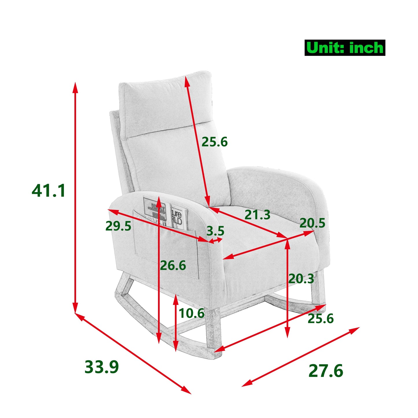 27.6"W CloudSoft Teddy Rocking Chair