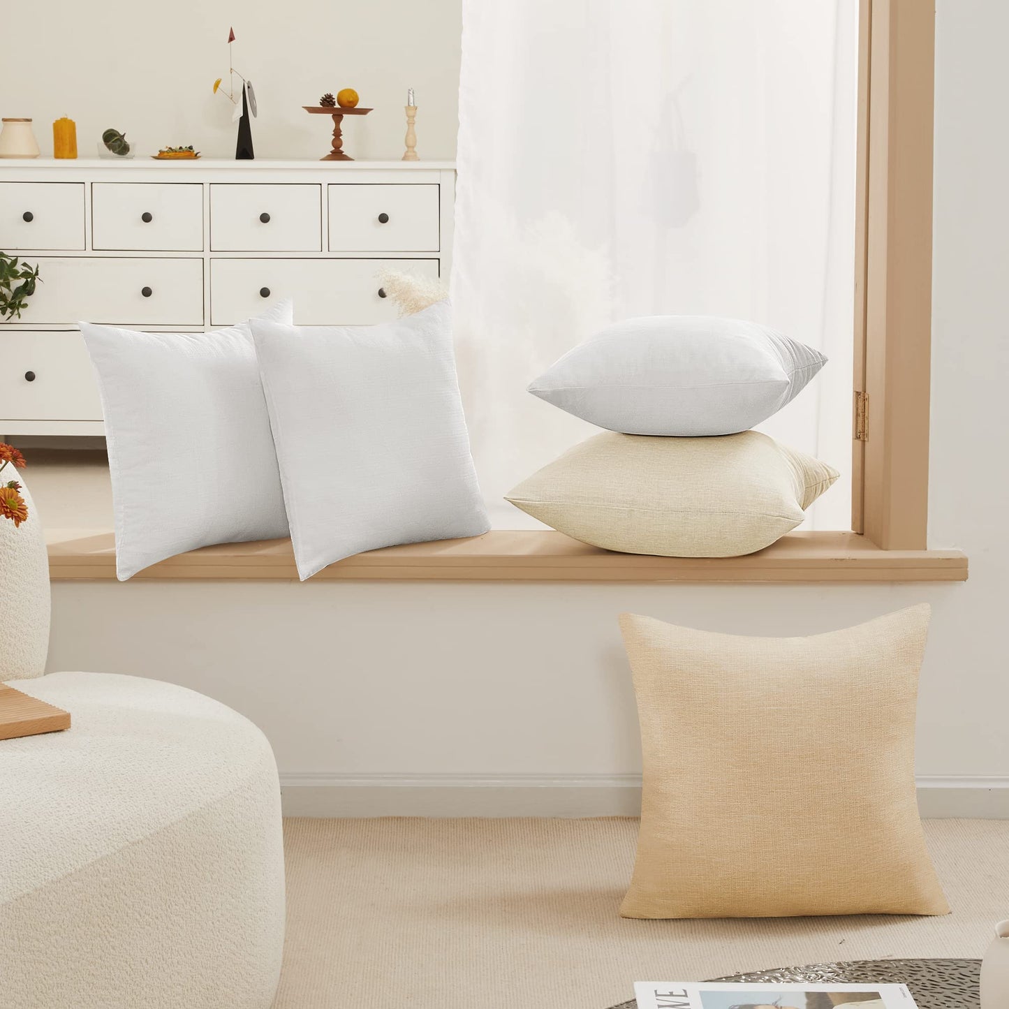 Eco-Conscious Linen Throw Pillow Covers for Modern Decor | 4 PCS