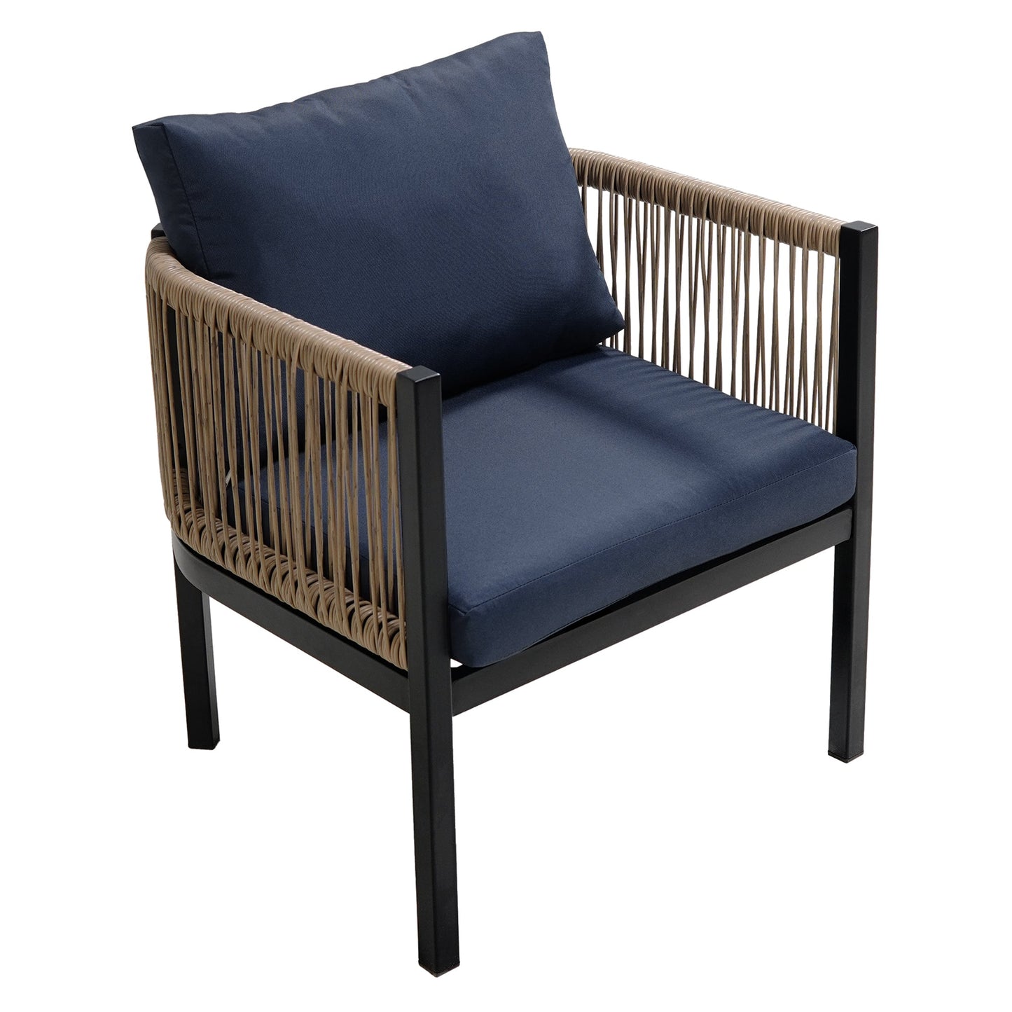 Modular Outdoor Wicker Sofa Set with Tempered Glass Table