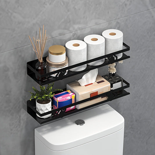 NoDrill Black Bathroom Storage Rack: The Space-Saving Gamechanger