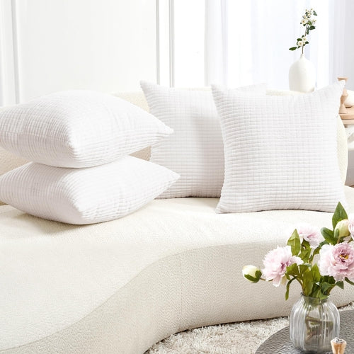 Soft Corduroy Throw Pillow Covers for Modern & Classic Homes | 4PCS