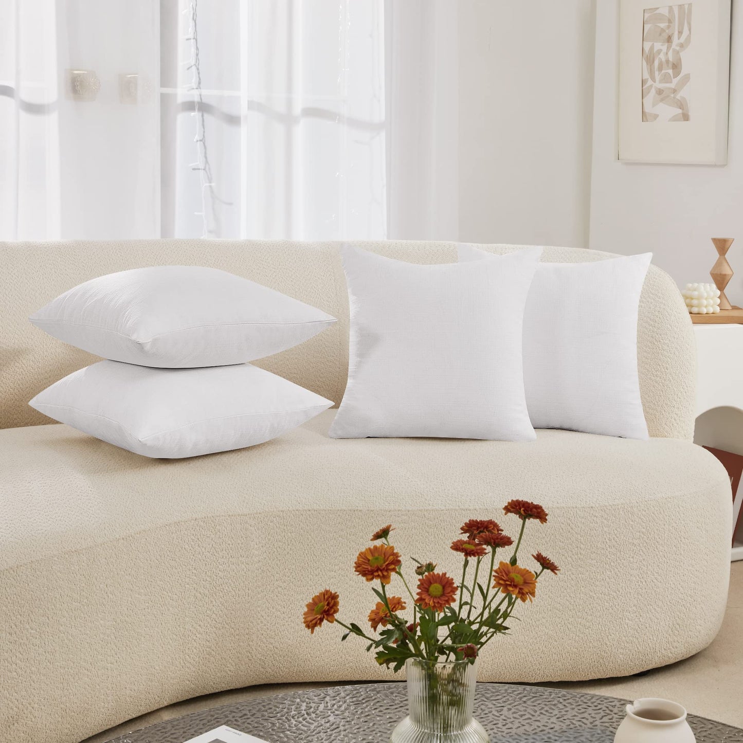 Eco-Conscious Linen Throw Pillow Covers for Modern Decor | 4 PCS
