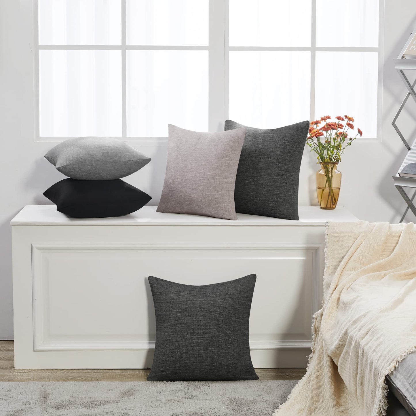 Eco-Conscious Linen Throw Pillow Covers for Modern Decor | 4 PCS