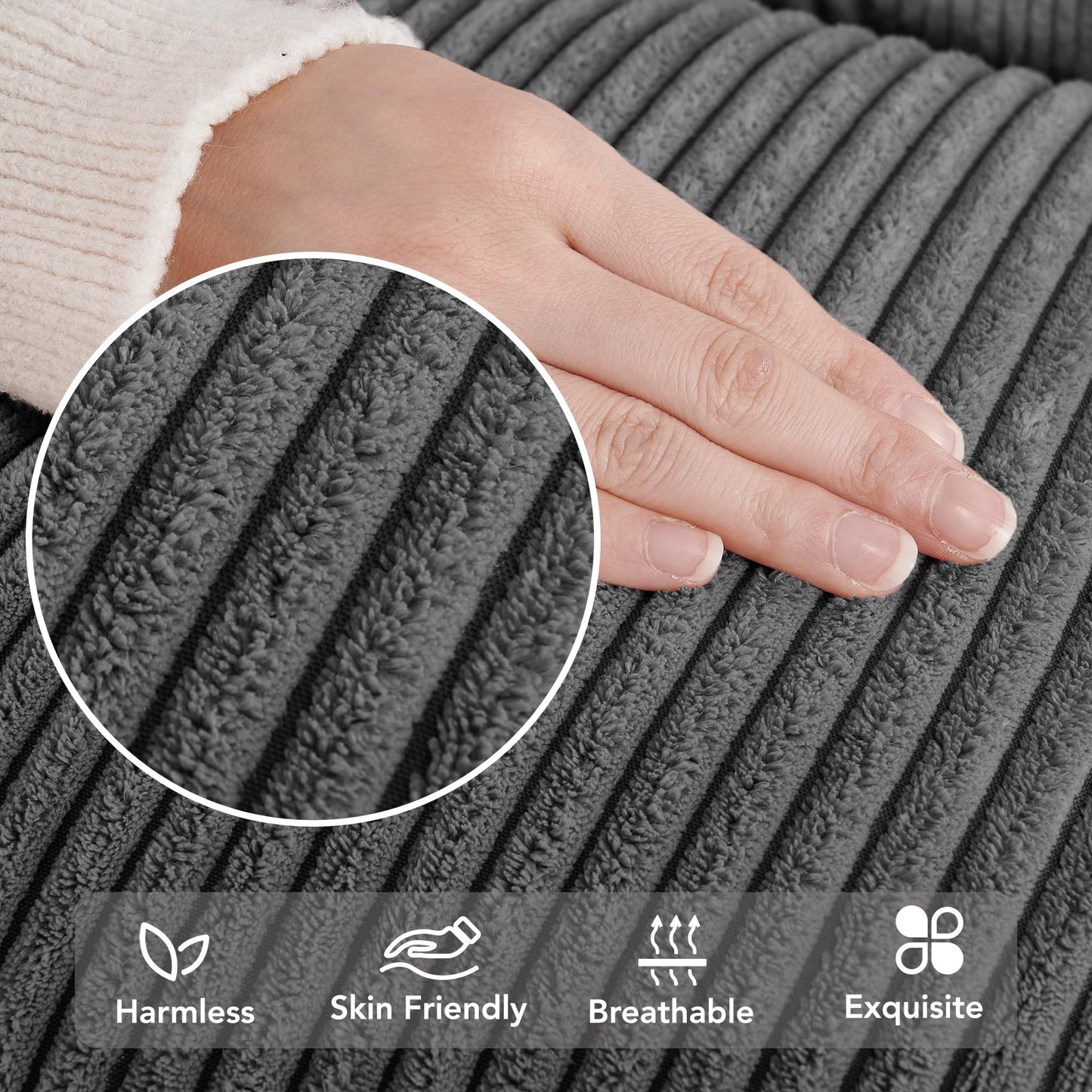 Soft Corduroy Throw Pillow Covers for Modern & Classic Homes | 4PCS