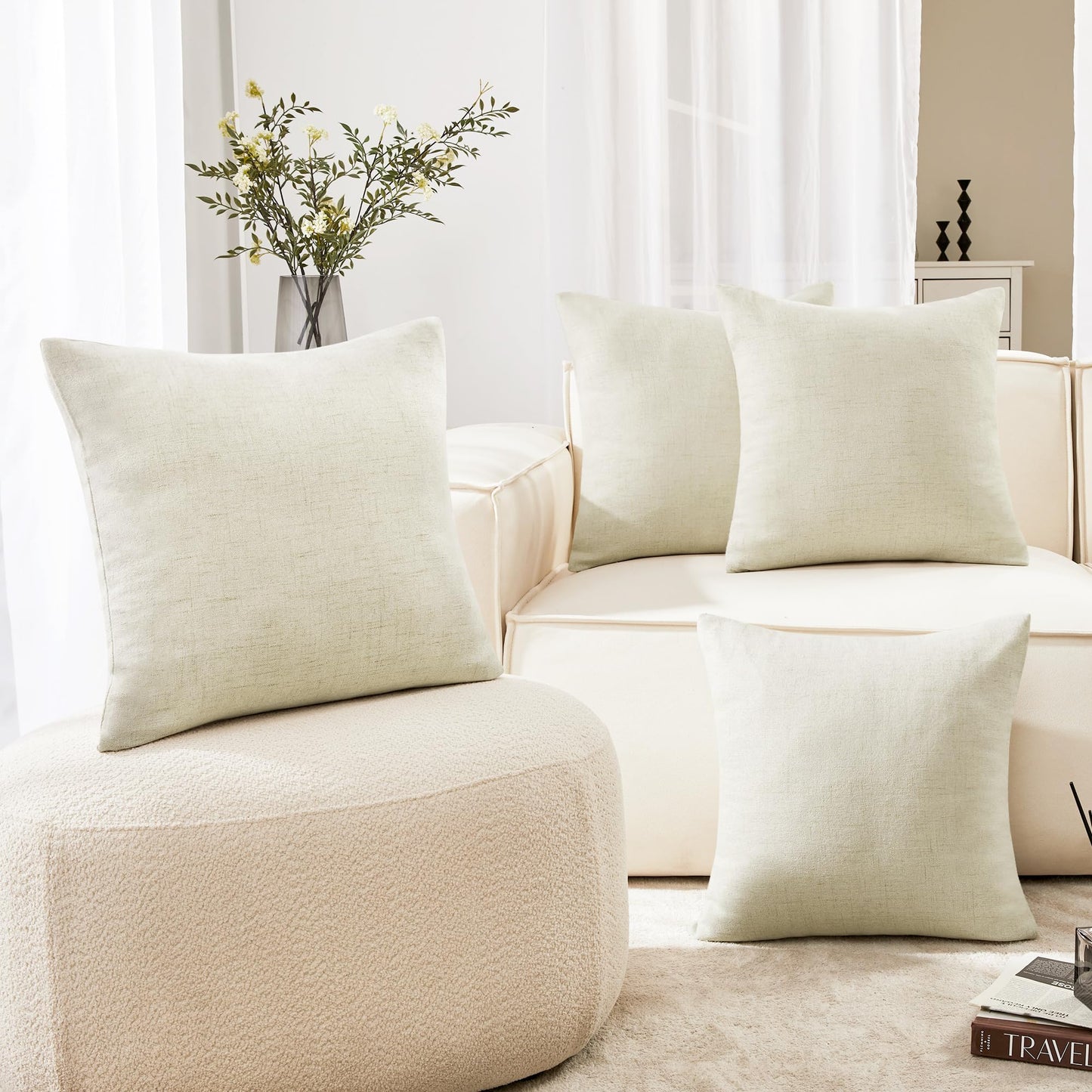 Eco-Conscious Linen Throw Pillow Covers for Modern Decor | 4 PCS