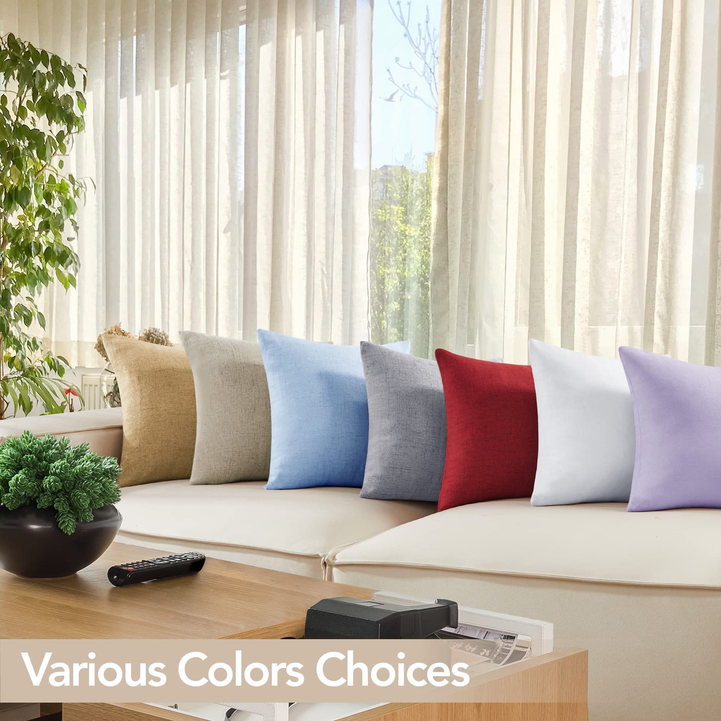 Eco-Conscious Linen Throw Pillow Covers for Modern Decor | 4 PCS