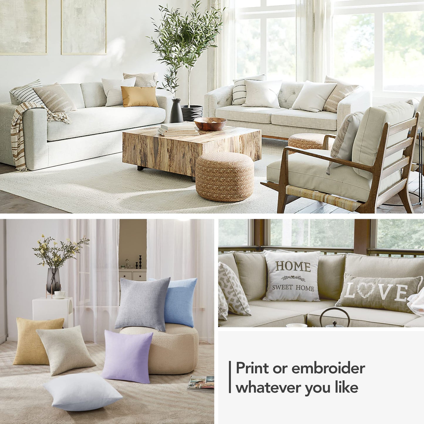 Eco-Conscious Linen Throw Pillow Covers for Modern Decor | 4 PCS
