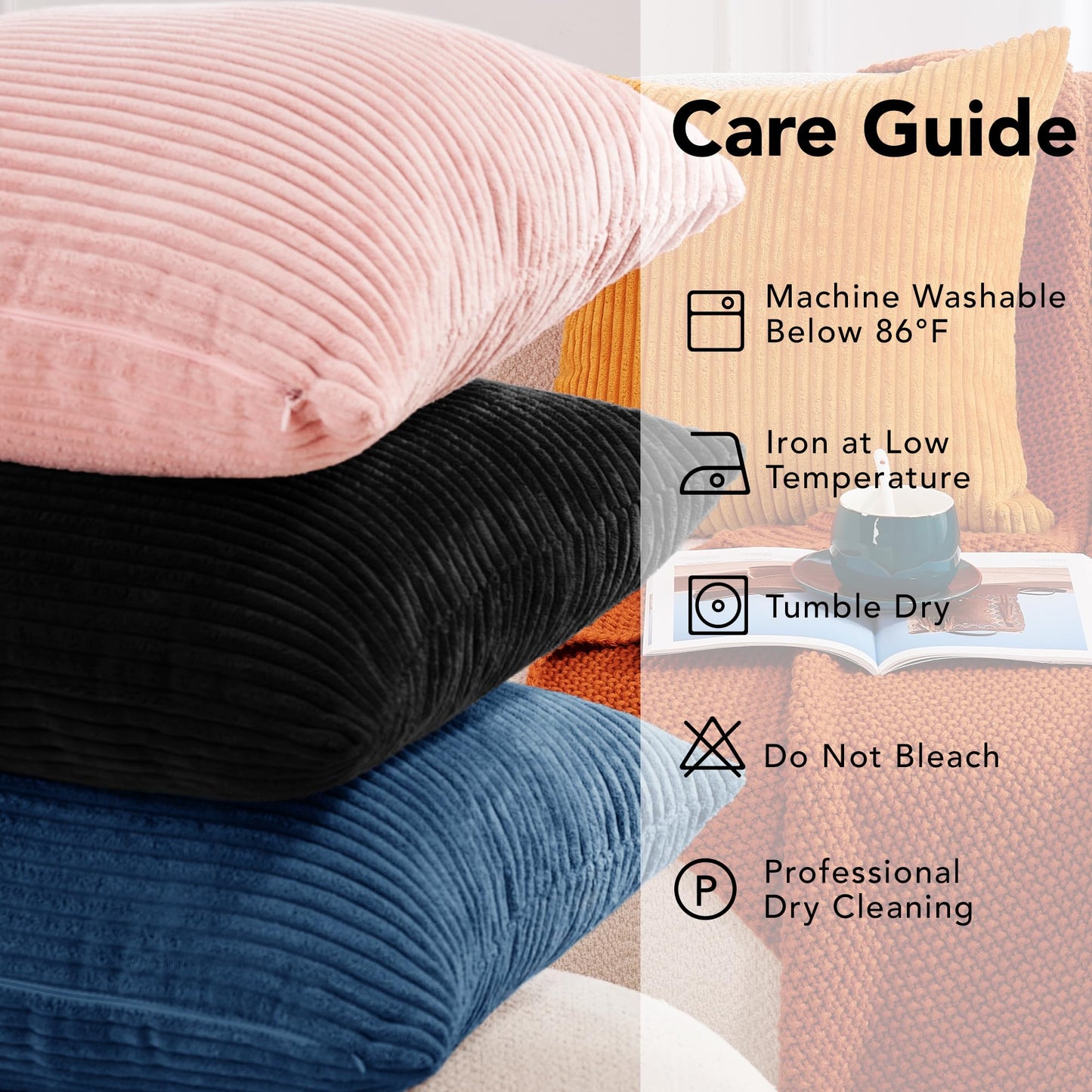 Soft Corduroy Throw Pillow Covers for Modern & Classic Homes | 4PCS