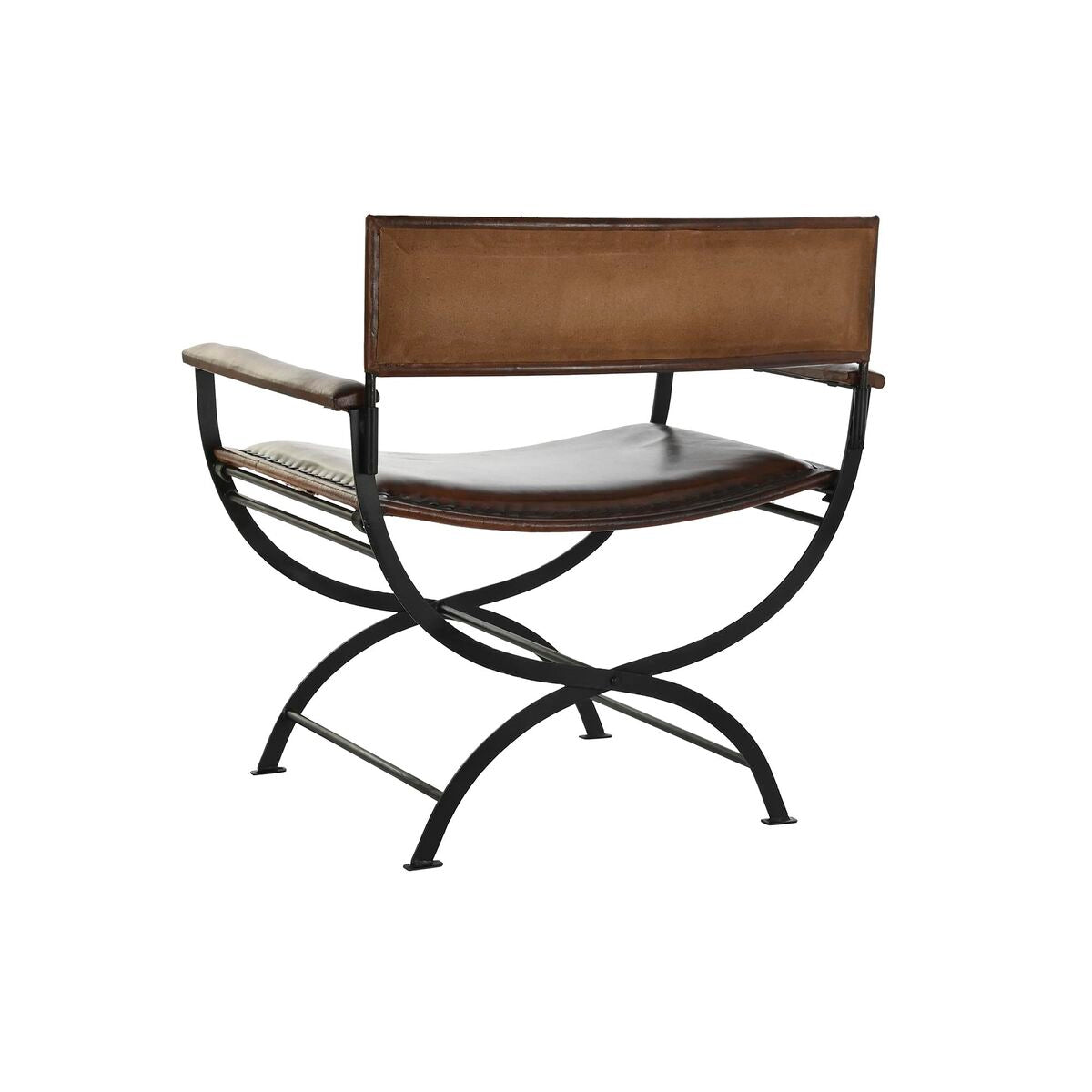 Vintage-Inspired Metal Leather Chair