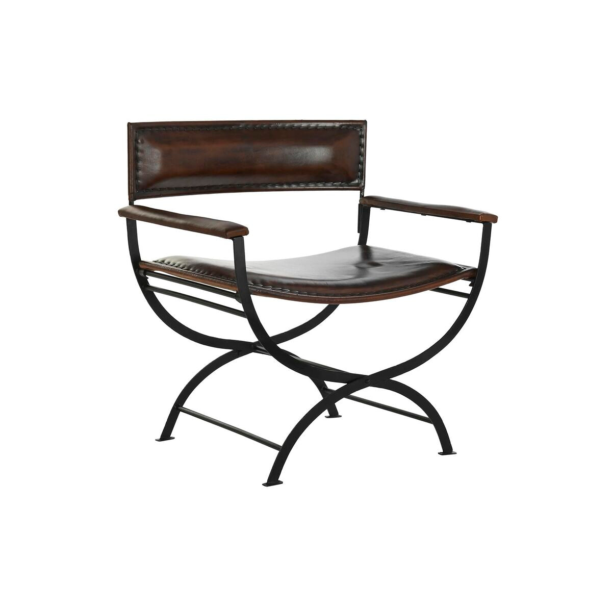 Vintage-Inspired Metal Leather Chair
