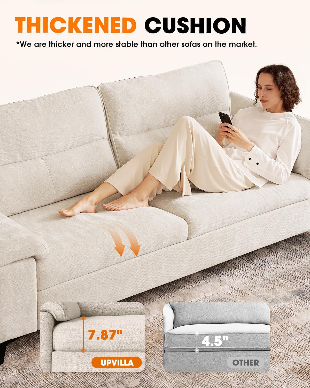 Modern Apartment Loveseat with Adjustable Arms | Tool-Free Assembly