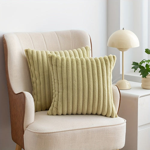 Luxury Plush Faux Fur Pillow Covers with Zipper Closure | Set of 2