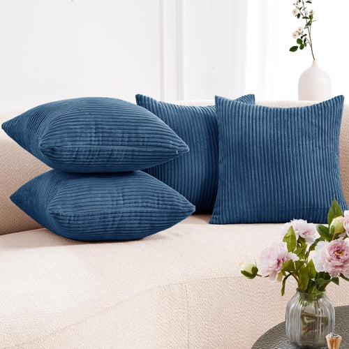 Soft Corduroy Throw Pillow Covers for Modern & Classic Homes | 4PCS