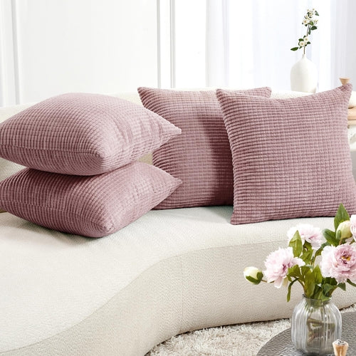 Soft Corduroy Throw Pillow Covers for Modern & Classic Homes | 4PCS