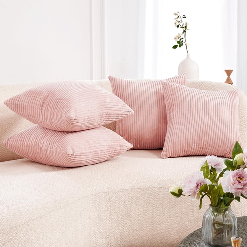 Soft Corduroy Throw Pillow Covers for Modern & Classic Homes | 4PCS