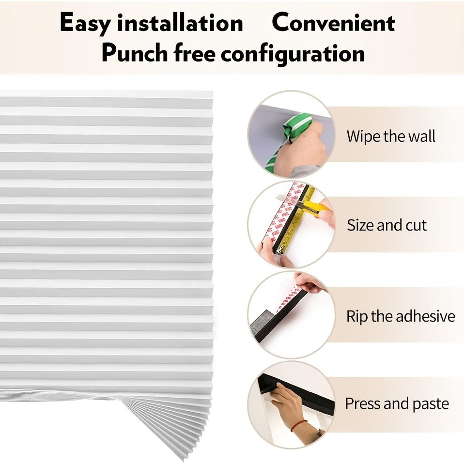 Self-Adhesive Pleated Fabric Shades | No-Drill, Cut-to-Size Cordless Blinds
