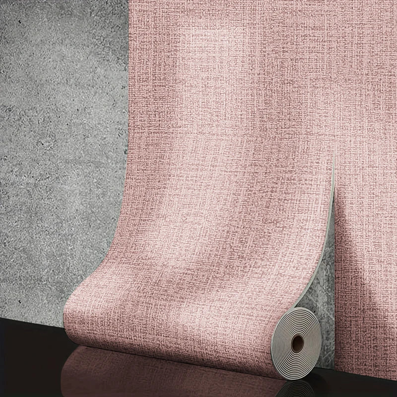 Self-Adhesive 3D Foam Wallpaper – Linen Texture, Thickened PVC Wall Covering