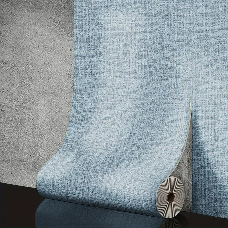 Self-Adhesive 3D Foam Wallpaper – Linen Texture, Thickened PVC Wall Covering