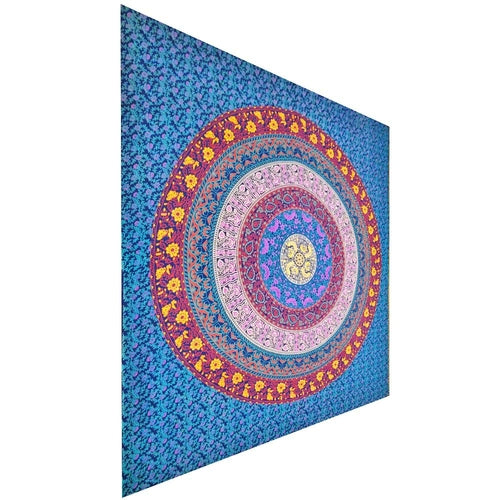 Giant Floral Cotton Throw – 90"x80" Tapestry & Blanket 2-in-1
