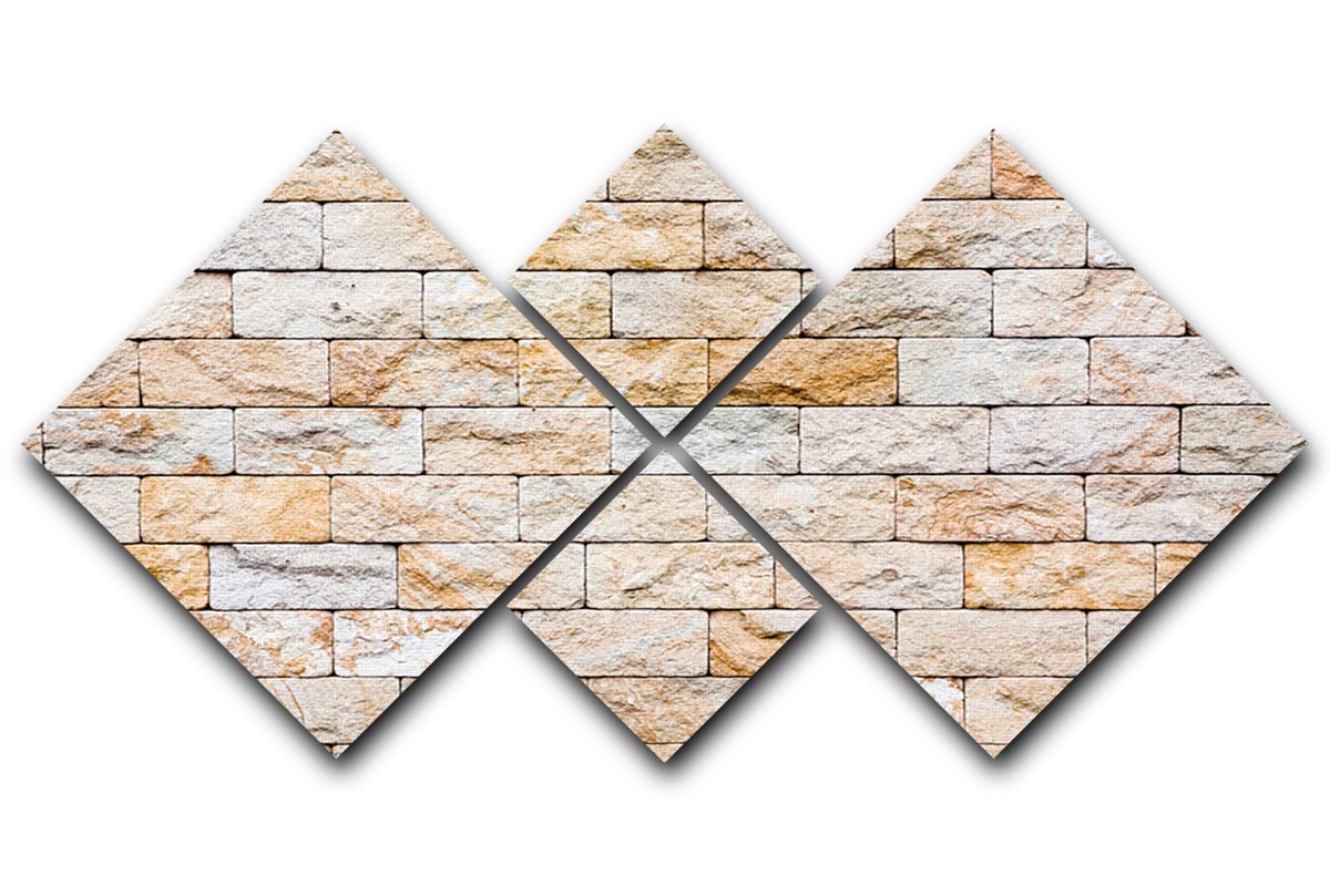 Stone tile samples arranged in a diamond pattern on a white background