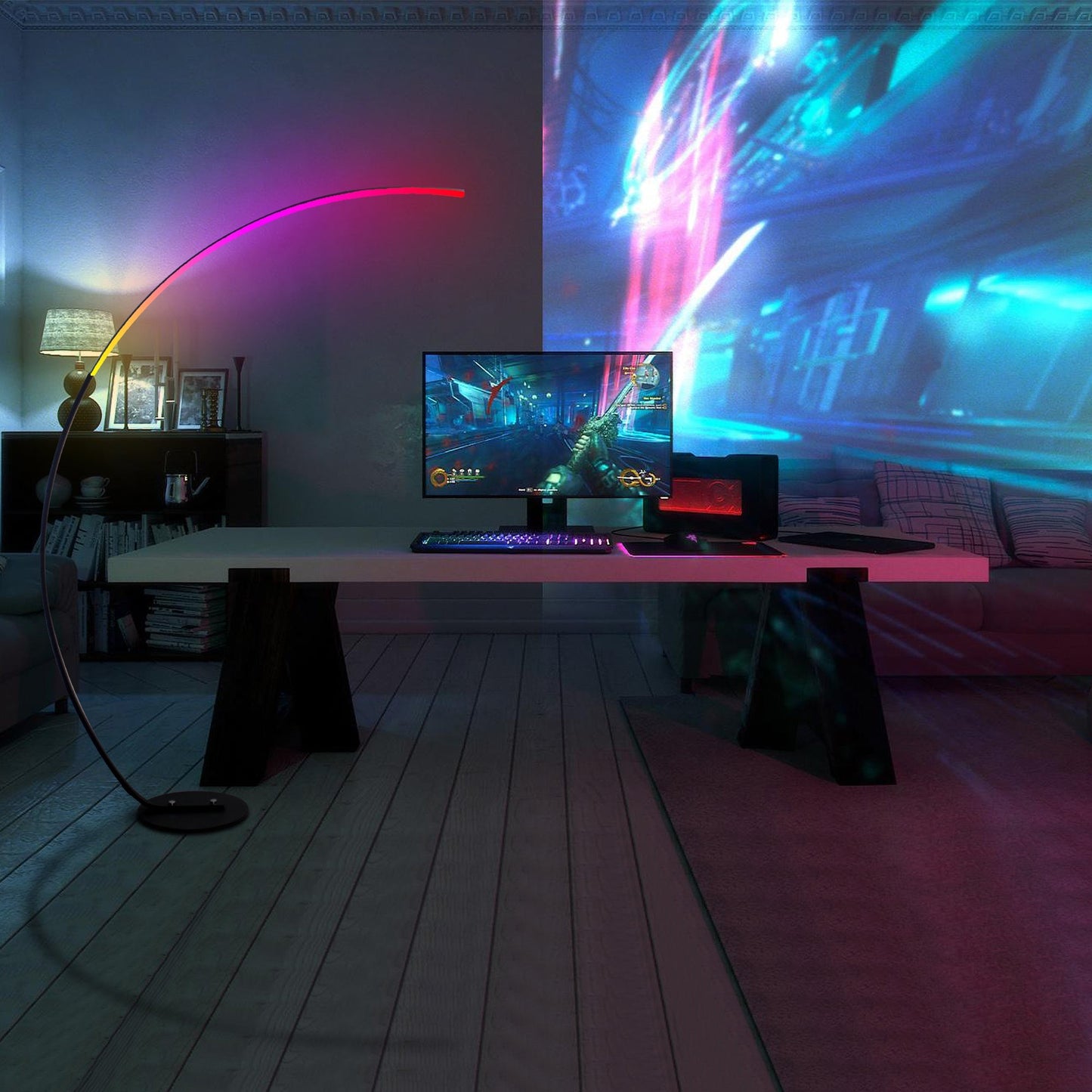 Slimline RGB Standing Lamp – Mood Lighting Masterpiece