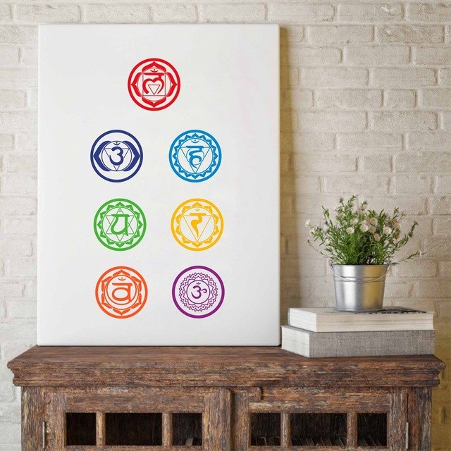 Modern Yoga Meditation Symbol Canvas Art