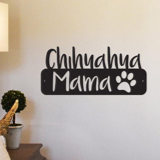 Custom Breed Wall Art | "Dog Mama" Outdoor Metal Sign