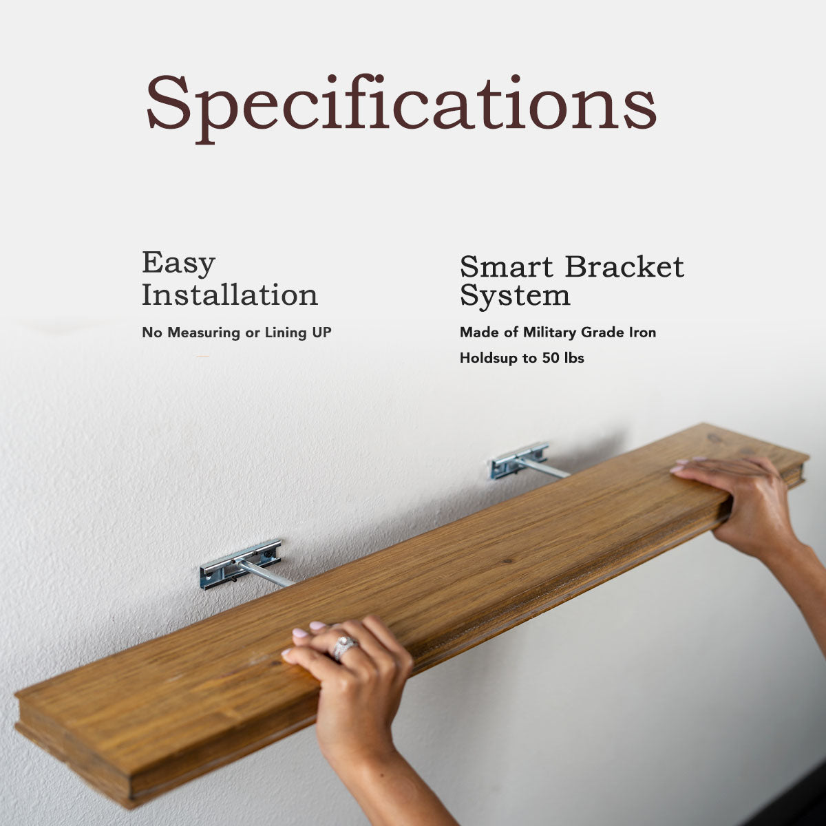 Handcrafted Rustic Wood Floating Shelves - Set of Two