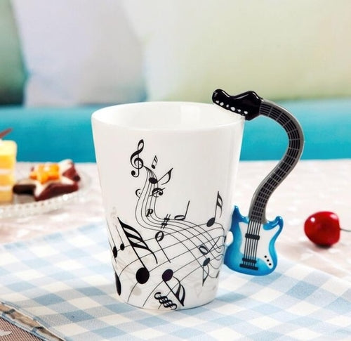 Handcrafted Music-Themed Tea Mug