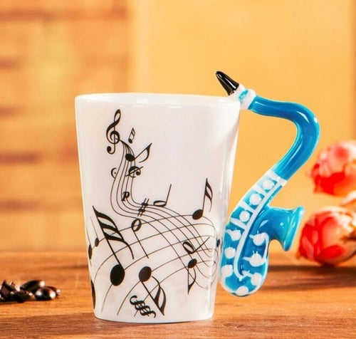Handcrafted Music-Themed Tea Mug