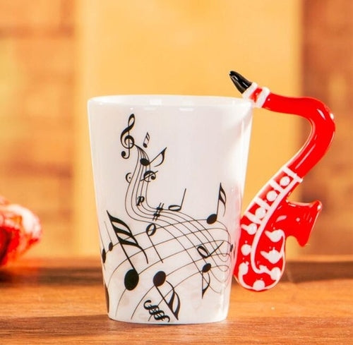 Handcrafted Music-Themed Tea Mug