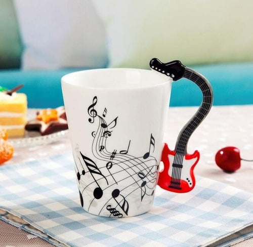 Handcrafted Music-Themed Tea Mug