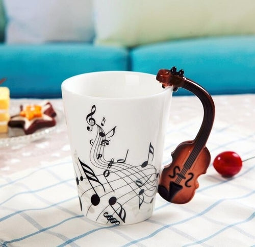 Handcrafted Music-Themed Tea Mug