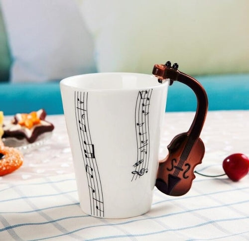 Handcrafted Music-Themed Tea Mug
